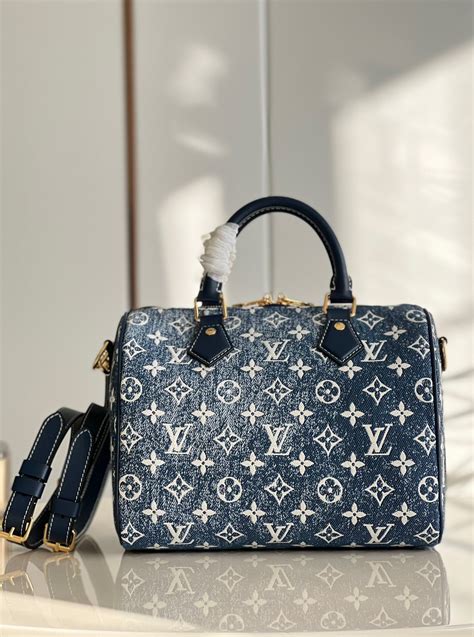 lv denim speedy 25